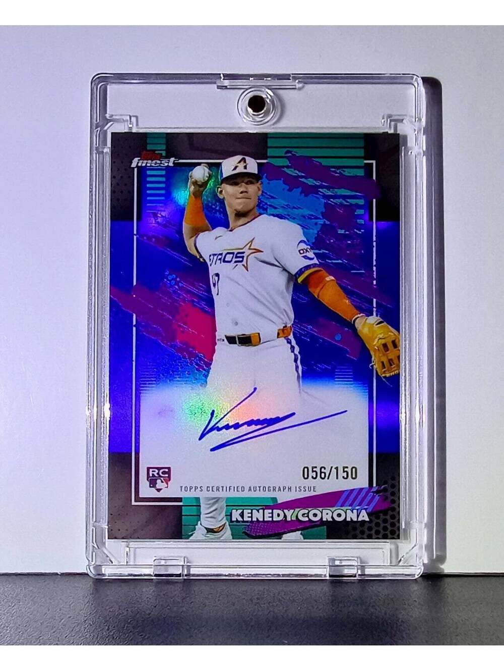Kenedy Corona Rookie 2026 MLB Topps Finest FA-KC Autograph Refractor Card 56/150
